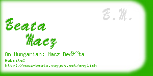 beata macz business card